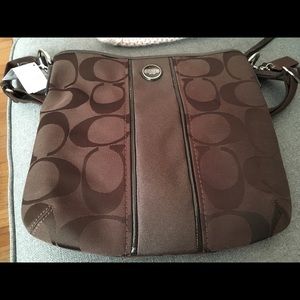 brown coach crossbody bnwt